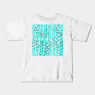 Simple Watercolor Leaves -  Mint Green Kids T-Shirt